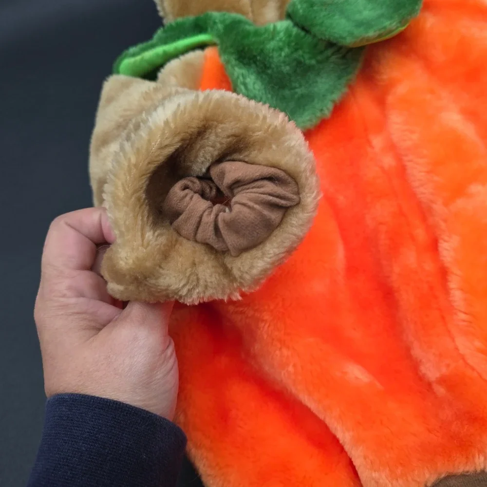 Toddler Halloween Costume Bear Pumpkin Jacket Orange Plush 12-24 Months Vintage
